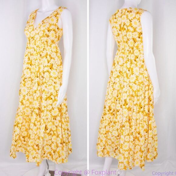 NWT kate spade Kate Daisy Vineyard Midi Cotton Dress, Yellow - Picture 4 of 16